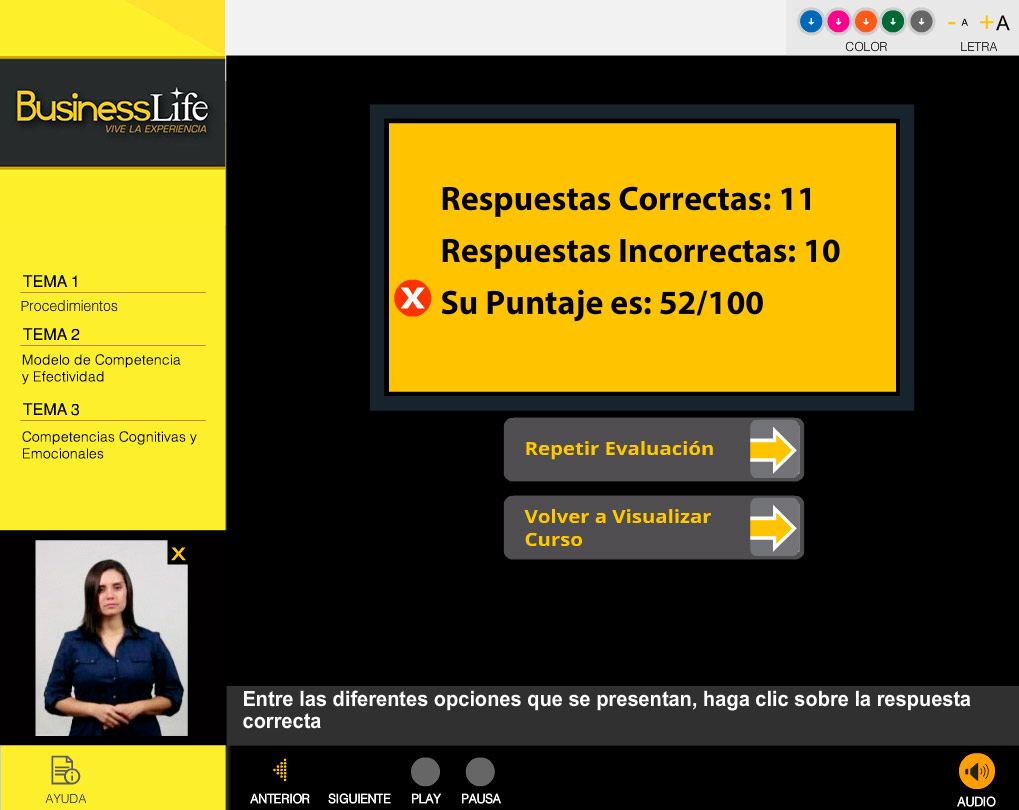 competencia efectividad evaluacion