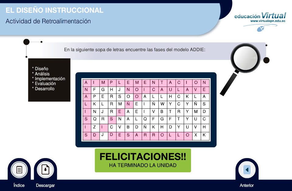 diseno instruccional evaluacion