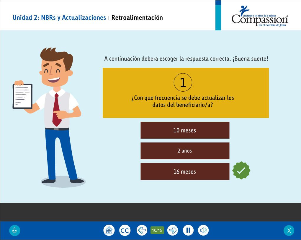 ecuador elearning compassion international procesos soporte retroalimentacion