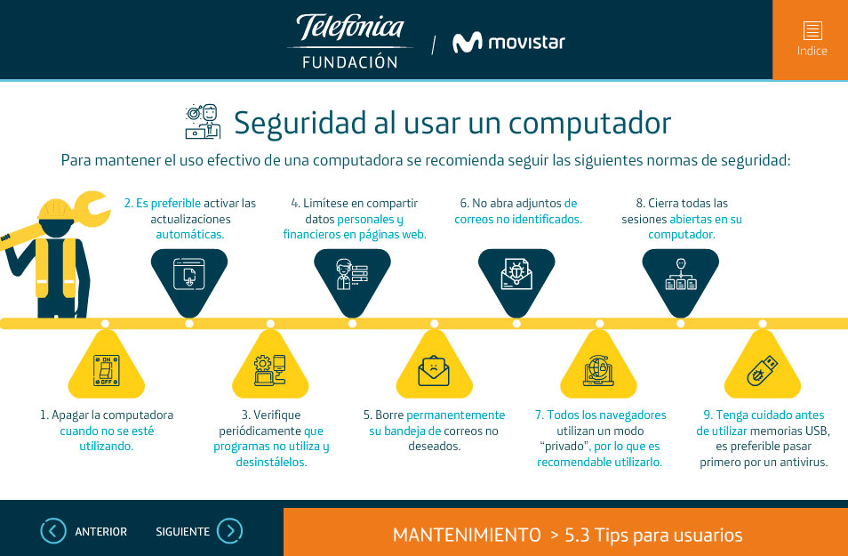 elearning curso help desk telefonica segurodad al usar dispositivos
