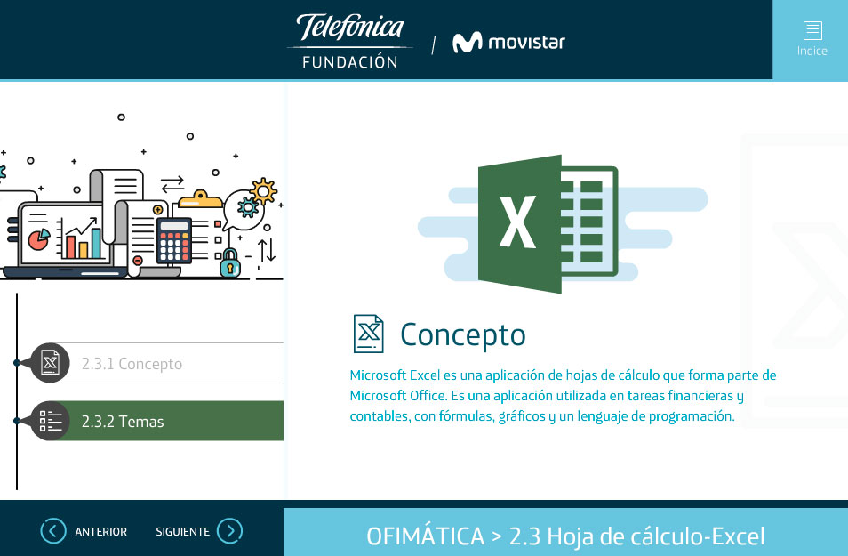 elearning tics basicos telefonica excel