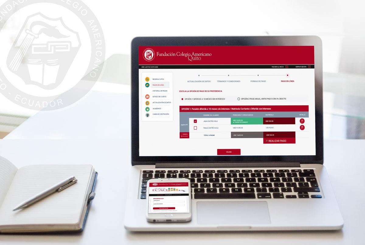 experiencia de usuario webapp colegio americano quito ecuador 1