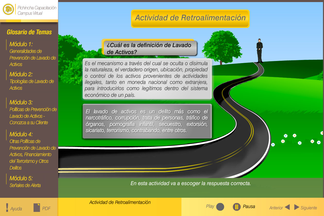 lavado de activos pichincha evaluacion