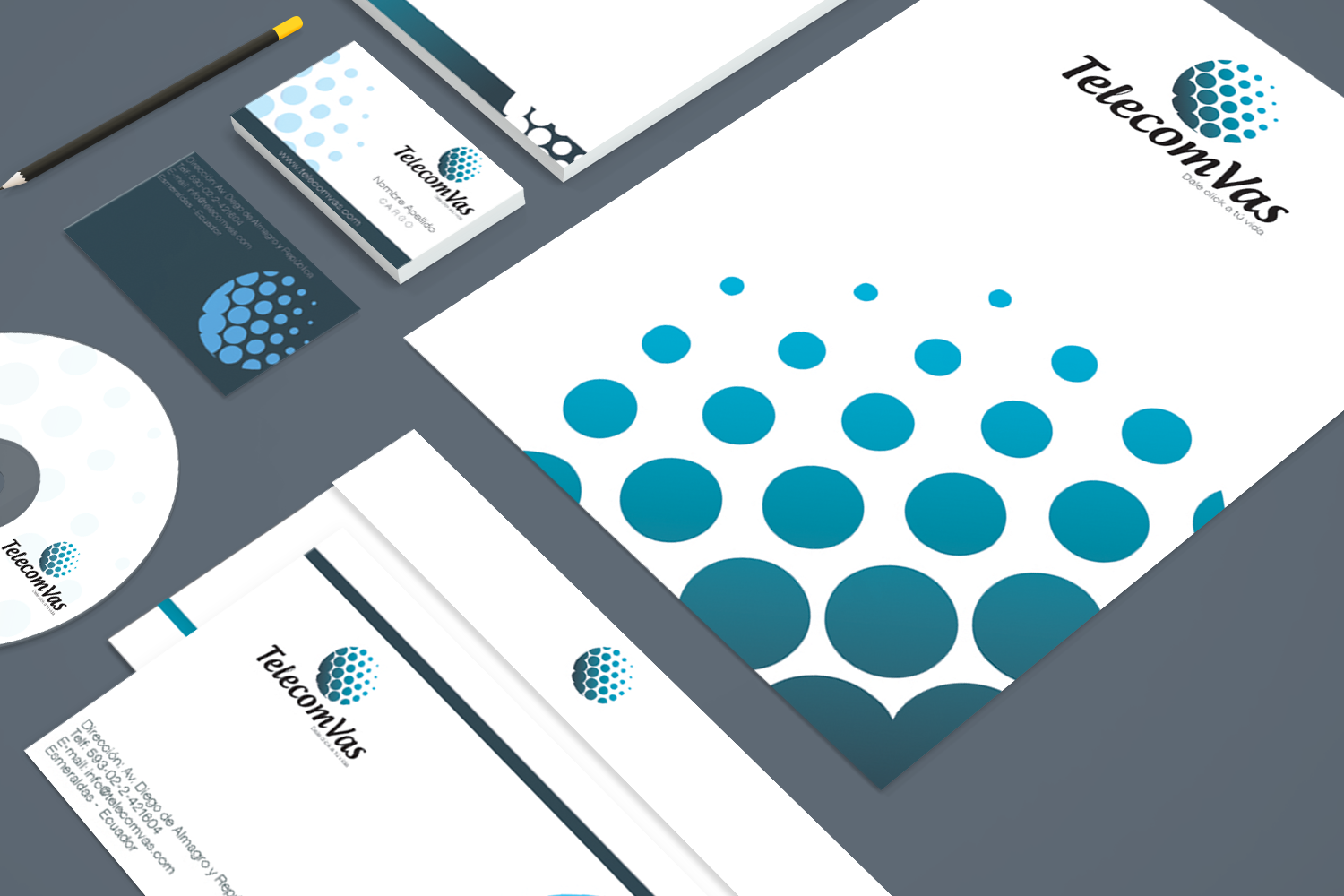 telecom vas branding papeleria corporativa